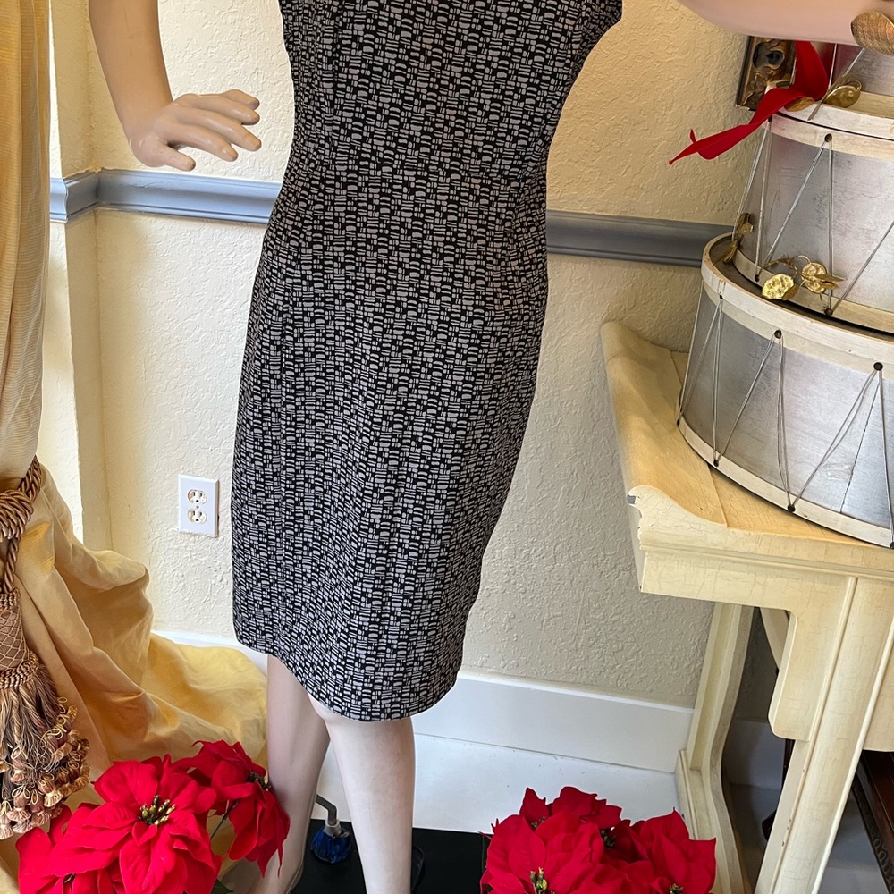 Calvin Klein Black and White Midi Dress